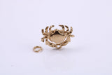 Cancer Zodiac Sign Charm, Traditional Charm, Made from Solid 9ct Yellow Gold, British Hallmarked, Complete with Attachment Link