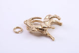 Capricorn Zodiac Sign Charm, Traditional Charm, Made from Solid 9ct Yellow Gold, British Hallmarked, Complete with Attachment Link
