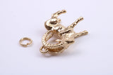 Capricorn Zodiac Sign Charm, Traditional Charm, Made from Solid 9ct Yellow Gold, British Hallmarked, Complete with Attachment Link