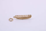 Hair Comb Charm, Traditional Charm, Made from Solid 9ct Yellow Gold, British Hallmarked, Complete with Attachment Link