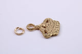 Royal Crown Charm, Traditional Charm, Made from Solid 9ct Yellow Gold, British Hallmarked, Complete with Attachment Link