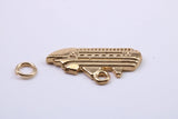 Cruise Ship Charm, Traditional Charm, Made from Solid 9ct Yellow Gold, British Hallmarked, Complete with Attachment Link