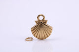 Sea Shell Charm, Made from Solid Cast Yellow Gold, British Hallmarked, Complete with Attachment Link