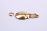 Cooking Pot Charm, Made from Solid 9ct Yellow Gold, British Hallmarked, Complete with Attachment Link