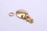 Cooking Pot Charm, Made from Solid 9ct Yellow Gold, British Hallmarked, Complete with Attachment Link