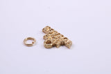Bon Voyage Charm, Made from Solid 9ct Yellow Gold, British Hallmarked, Complete with Attachment Link