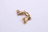 Pair of Ice Skates Charm, Traditional Charm, Made from Solid 9ct Yellow Gold, British Hallmarked, Complete with Attachment Link