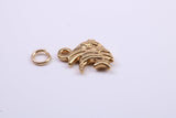 Angel Fish Charm, Traditional Charm, Made from Solid 9ct Yellow Gold, British Hallmarked, Complete with Attachment Link