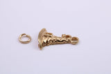 Wizards Hat Charm, Made from Solid Cast Yellow Gold, British Hallmarked, Complete with Attachment Link