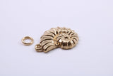Sea Shell Charm, Traditional Charm, Made from Solid 9ct Yellow Gold, British Hallmarked, Complete with Attachment Link
