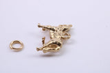 Stallion Charm, Traditional Charm, Made from Solid 9ct Yellow Gold, British Hallmarked, Complete with Attachment Link