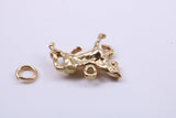 Stallion Charm, Traditional Charm, Made from Solid 9ct Yellow Gold, British Hallmarked, Complete with Attachment Link