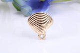 Sea Shell Charm, Made from Solid Cast Yellow Gold, British Hallmarked, Complete with Attachment Link
