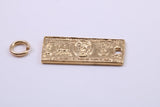 100 Dollar Bill Charm, Traditional Charm, Made from Solid 9ct Yellow Gold, British Hallmarked, Complete with Attachment Link