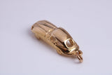 E Type Jaguar Car Charm, Made From Solid Cast Yellow Gold, British Hallmarked and Complete With Attachment Link