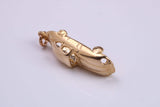 E Type Jaguar Car Charm, Made From Solid Cast Yellow Gold, British Hallmarked and Complete With Attachment Link