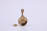 Frying Pan Charm, Made from Solid Cast Yellow Gold, British Hallmarked, Complete with Attachment Link