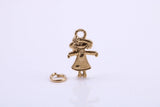 Toy Doll Charm, Traditional Charm, Made from Solid 9ct Yellow Gold, British Hallmarked, Complete with Attachment Link