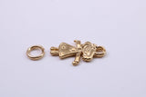 Toy Doll Charm, Traditional Charm, Made from Solid 9ct Yellow Gold, British Hallmarked, Complete with Attachment Link
