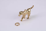 Fox Hound Dog Charm, Traditional Charm, Made from Yellow Gold with British Hallmark, Complete with Attachment Link
