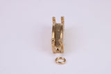 Bridge Charm, Traditional Charm, Made From Solid Yellow Gold with British Hallmark, Complete with Attachment Link