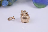 Mouse in Teapot Charm, Traditional Charm, Made From Solid Yellow Gold with British Hallmark, Complete with Attachment Link