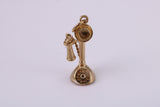 Vintage Phone Charm, Traditional Charm, Made From Solid Yellow Gold with British Hallmark, Complete with Attachment Link