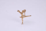 Ballerina Charm, Made From Solid 9ct Yellow Gold, British Hallmarked and Complete With Attachment Link
