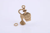 Perfume Bottle Charm, Made from Solid 9ct Yellow Gold, British Hallmarked, Complete with Attachment Link