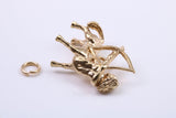 Sagittarius Zodiac Sign Charm, Traditional Charm, Made from Solid 9ct Yellow Gold, British Hallmarked, Complete with Attachment Link
