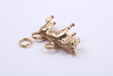 Taurus Zodiac Sign Charm, Traditional Charm, Made from Solid 9ct Yellow Gold, British Hallmarked, Complete with Attachment Link