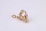Cat Charm, Made From Solid Cast Yellow Gold with British Hallmark, Complete with Attachment Link