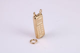 Cell Phone Charm, Traditional Charm, Made From Solid Yellow Gold with British Hallmark, Complete with Attachment Link