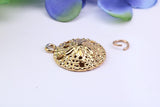 Star Fish Fossil Charm, Made from Solid Yellow Gold, Complete with Attachment Link