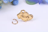 Map of Ireland Charm, Made from Solid Yellow Gold, British Hallmarked, Complete with Attachment Link
