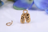Baby Shoes Charm, Made from Solid Yellow Gold, British Hallmarked, Complete with Attachment Link