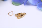Baby Shoes Charm, Made from Solid Yellow Gold, British Hallmarked, Complete with Attachment Link