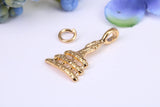 Wedding Cake Charm, Made from Solid Cast Yellow Gold, British Hallmarked