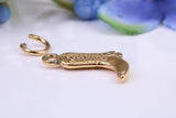 Cowboy Boot Charm, Made from Solid Cast Yellow Gold, British Hallmarked