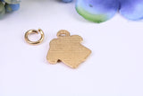 Baby Pyjamas Top Charm, Made from Solid 9ct Yellow Gold, British Hallmarked, Complete with Attachment Link