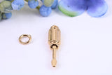 Screwdriver Charm, Made from Solid Cast Yellow Gold, British Hallmarked