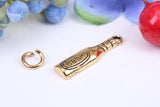 Beer Bottle Charm, Made From Solid Cast Yellow Gold with British Hallmark