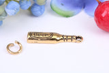 Beer Bottle Charm, Made From Solid Cast Yellow Gold with British Hallmark