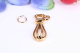 Food Whisker Charm, Traditional Charm, Made from Solid Cast Yellow Gold, British Hallmarked