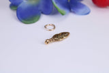Leaf Charm, Traditional Charm, Made from Solid Cast Yellow Gold, British Hallmarked