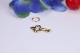 Key Charm, Traditional Charm, Made from Solid Cast Yellow Gold, British Hallmarked