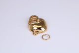 American Football Hat charm, Traditional Charm, Made from Solid Cast Yellow Gold, British Hallmarked