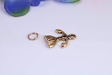 Vintage Phone Charm, Traditional Charm, Made From Solid Cast Yellow Gold with British Hallmark