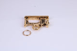 Vintage Sewing Machine Charm, Traditional Charm, Made from Solid Cast Yellow Gold, British Hallmarked