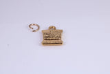 Spindle of Silk Charm, Traditional Charm, Made from Solid Cast Yellow Gold, British Hallmarked